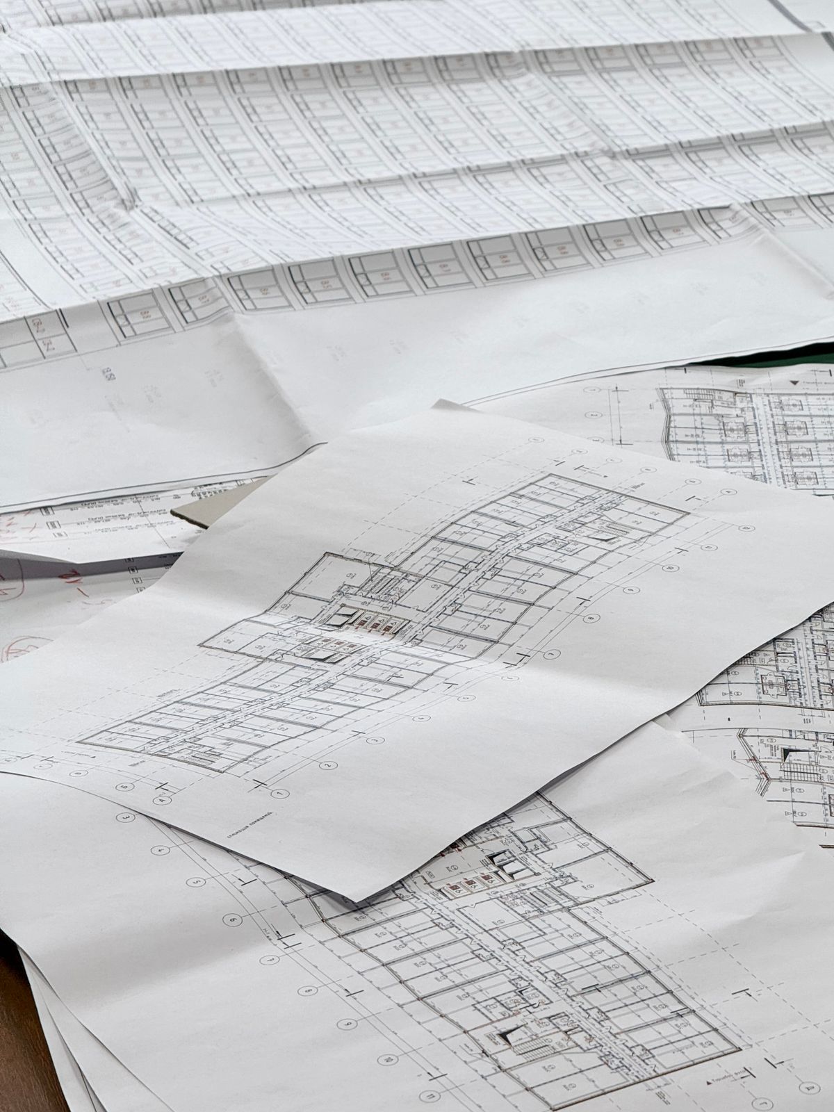 Architectural blueprints used for due diligence